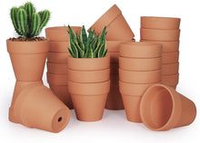 Load image into Gallery viewer, 24-Pack 4 Inch Terracotta Clay Pots with Drainage for Charming Plants &amp; Crafts