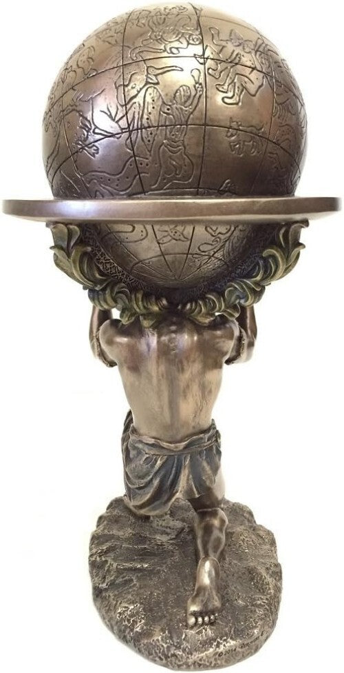 Freestanding 9 Inch Greek Titan Atlas Statue in Beautiful Matte Bronze Finish