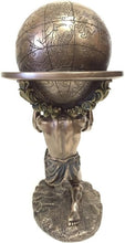Load image into Gallery viewer, Freestanding 9 Inch Greek Titan Atlas Statue in Beautiful Matte Bronze Finish