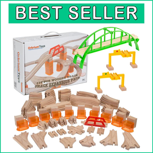 Creative 110-Piece Train Track Expansion Pack with Unique Stackable Stabilizers