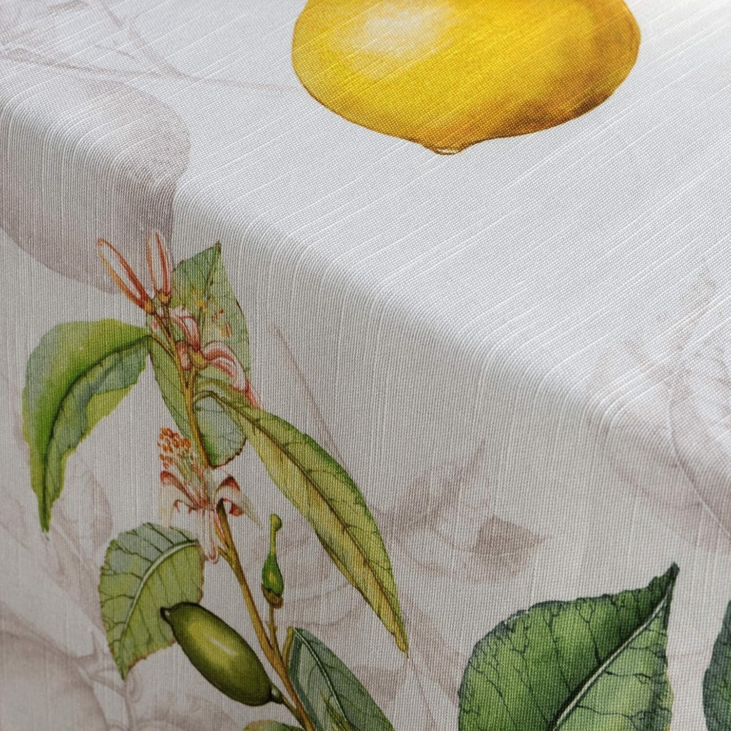 Elegant Leaf Pattern Tablecloth 60" x 120" in Limoncello – Perfect for Events