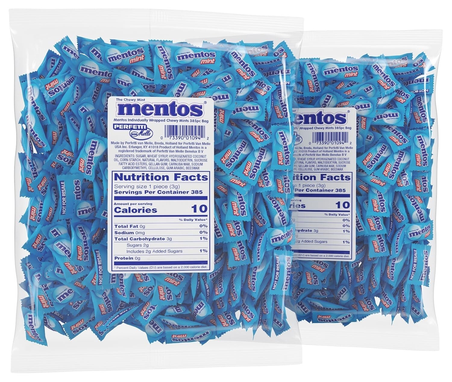 Chewy Mint Candy Bulk Bag - 37 oz of Individually Wrapped Peppermint Delights