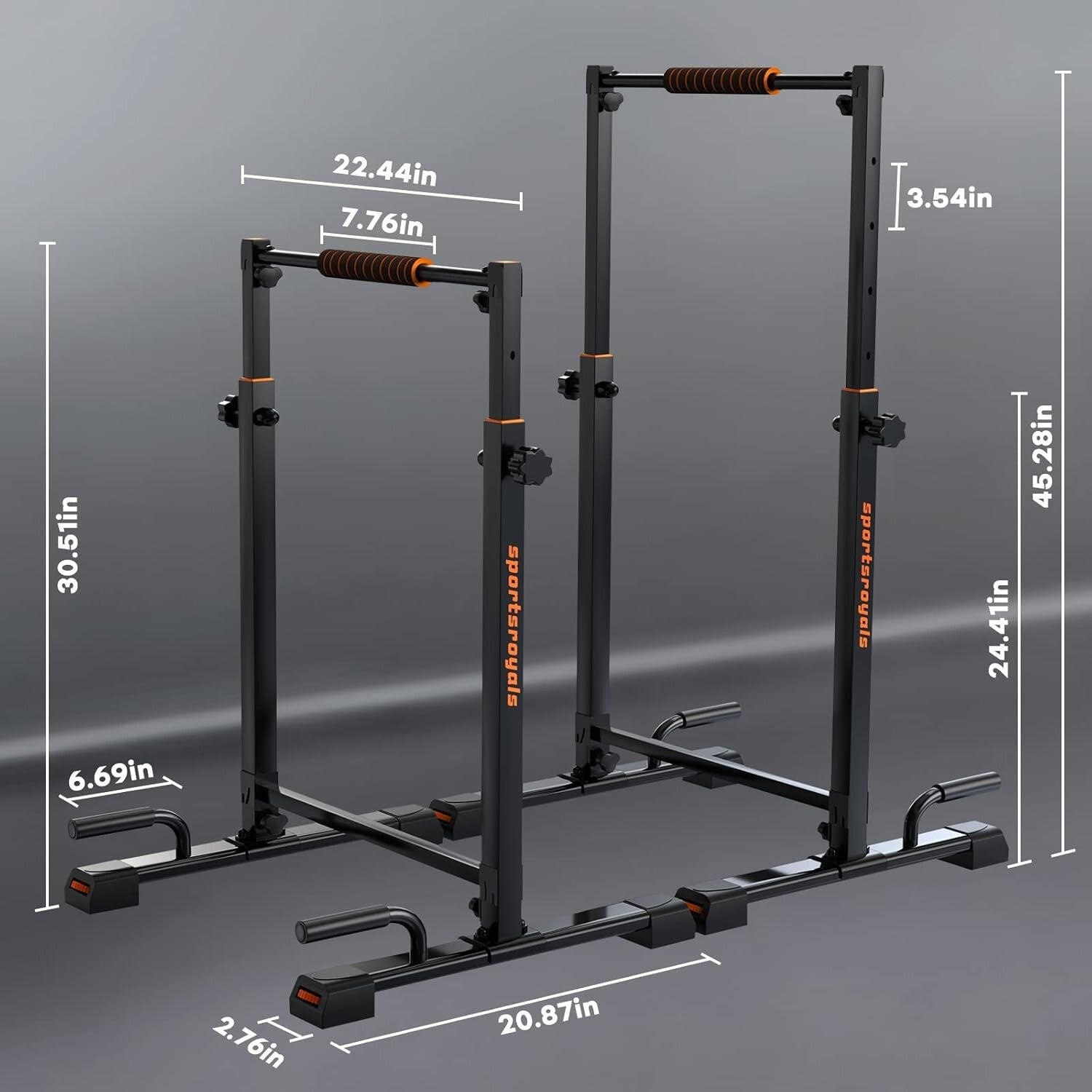 Stable Adjustable Dip Stand with Folding Design - 1200LBS Capacity for All Users