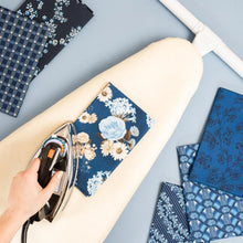 Load image into Gallery viewer, Aqua Blue &amp; Cream Wool Ironing Board Cover - Non-Slip &amp; Adjustable Design