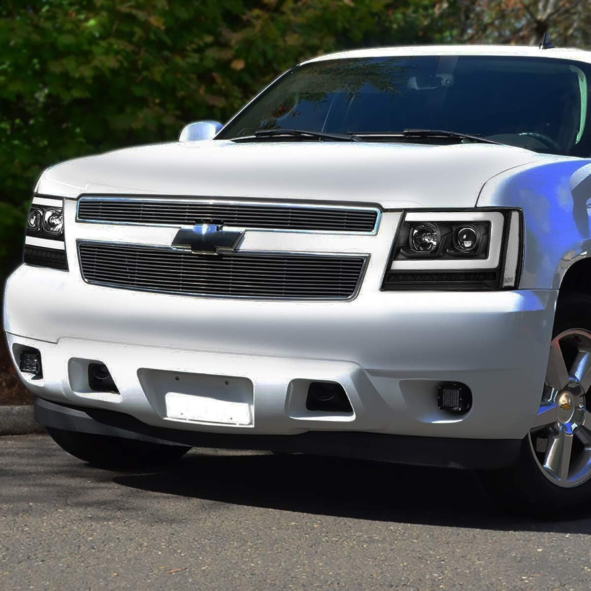3D LED Projector Headlights with Sequential Signal for Chevy Tahoe/Avalanche