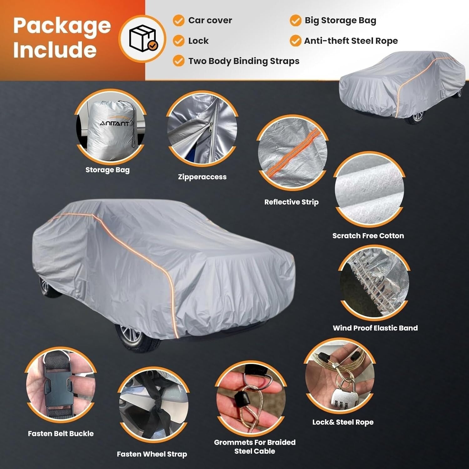 All-Weather Snow Protector Truck Cover with Reflective Strip - Fits 253" Trucks