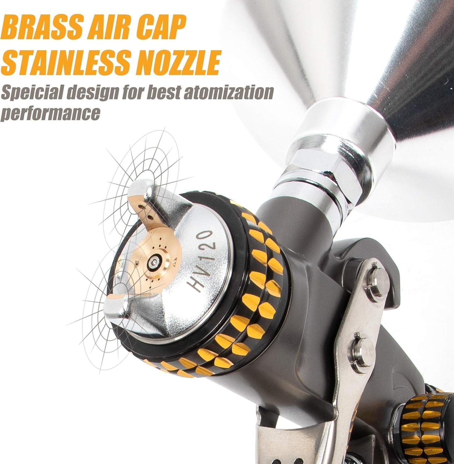 High-Efficiency HVLP Air Spray Gun 14.3 CFM - Perfect Finish with No Drip Design