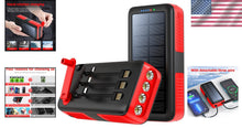 Load image into Gallery viewer, Portable Solar Charger Power Bank with 4 LED Flashlight &amp; Fast Charging Capacity