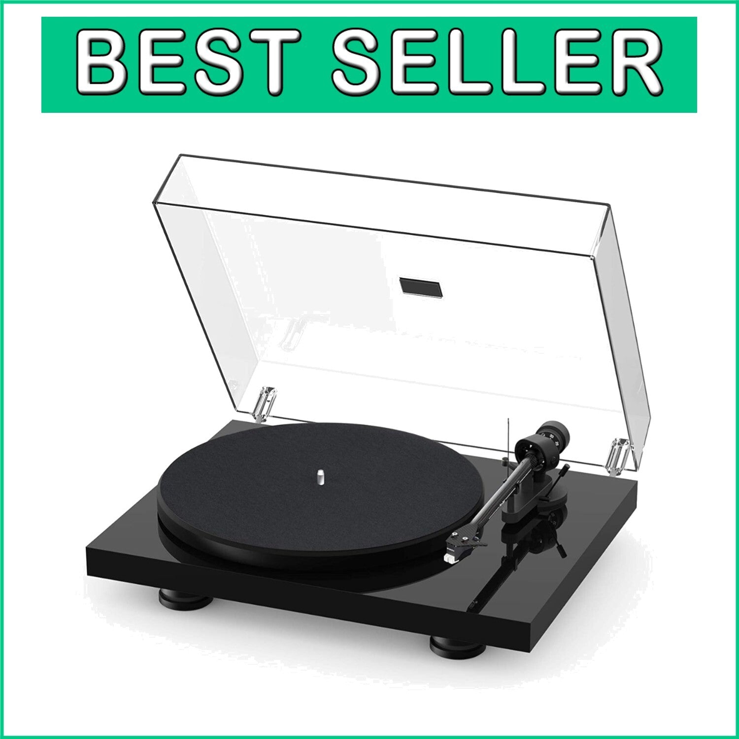 Audiophile-Grade Turntable in High Gloss Black with Sumiko Rainier Cartridge