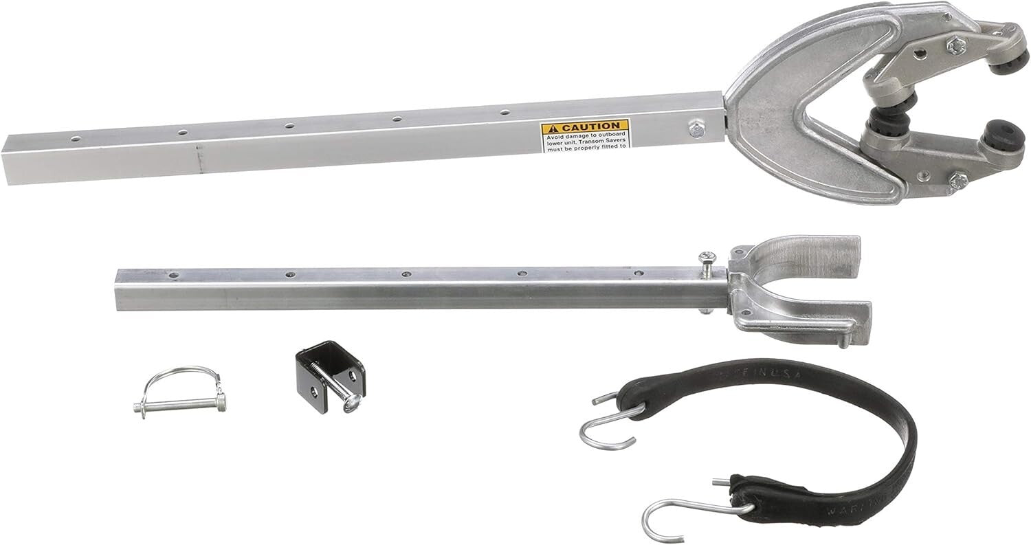Rugged Adjustable Transom Saver with Heavy Duty Head for Outboard Motors