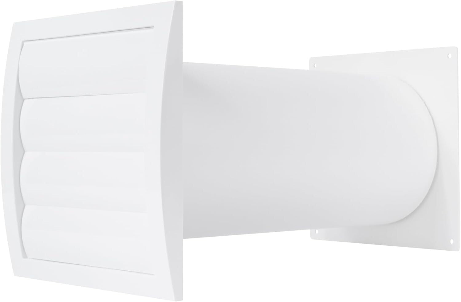 Louvered 5" Dryer Vent Cover Kit - Adjustable Length with Insect Protection