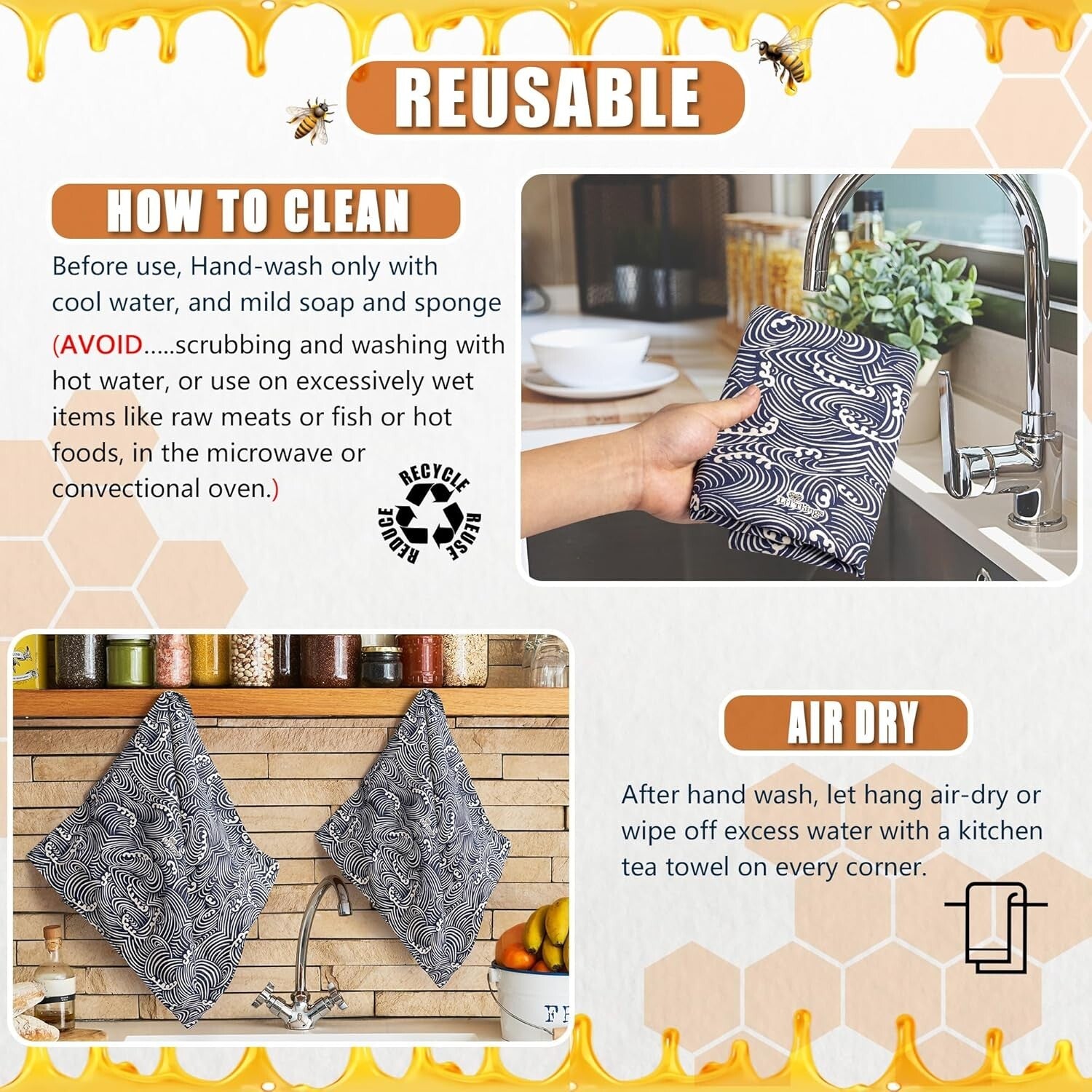 Sustainable Beeswax Bread Storage Bags - Extend Freshness, Reduce Plastic Waste