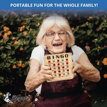 Load image into Gallery viewer, Durable Woodgrain Bingo Cards with Sliding Windows - Ideal for Family Gatherings