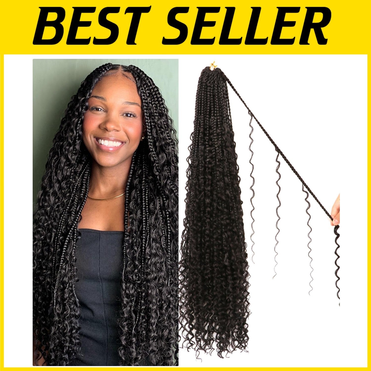 Goddess Boho Box Braids Crochet Hair - 30 Inch, 8 Packs for Effortless Style