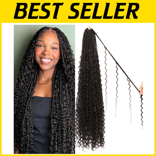 Goddess Boho Box Braids Crochet Hair - 30 Inch, 8 Packs for Effortless Style