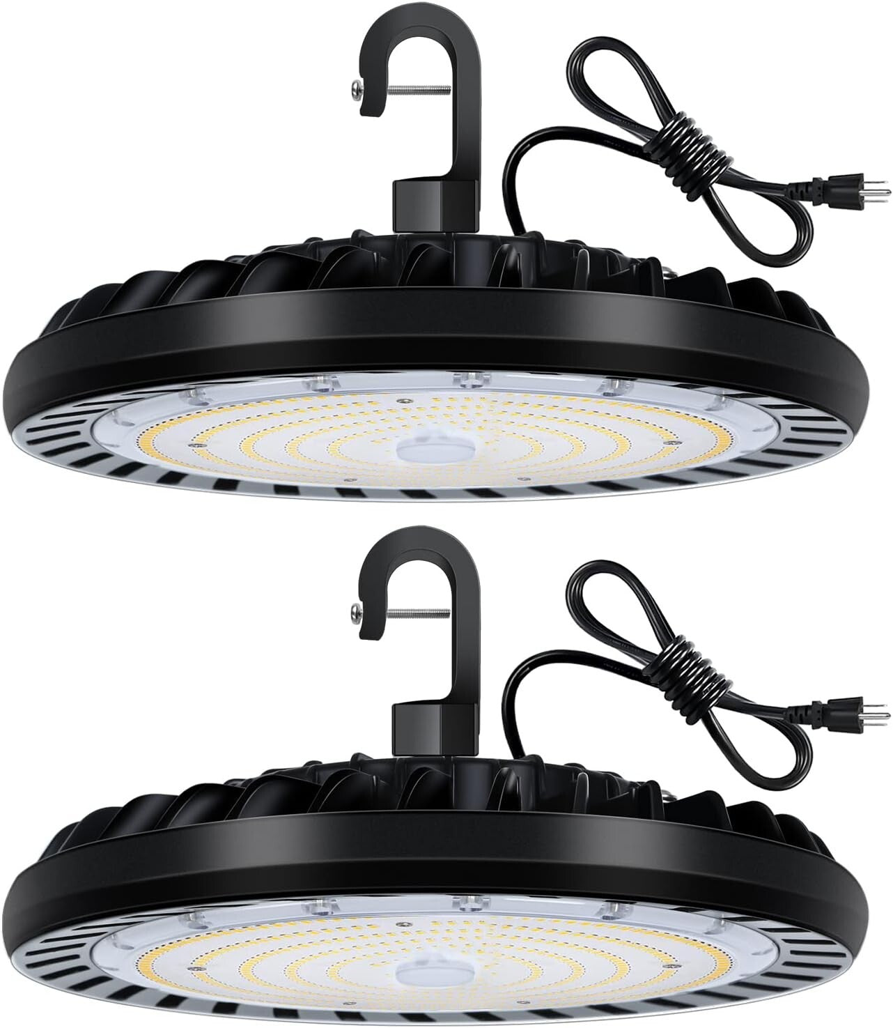 200W LED High Bay Light Fixture - 2 Pack 5000K Waterproof for Garage & Warehouse