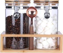 Load image into Gallery viewer, Stylish Airtight Glass Storage Jars with Bamboo Lids - Perfect for Coffee &amp; Tea