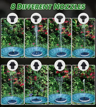 Load image into Gallery viewer, Elegant Solar-Powered Bird Bath Fountain with Matte Panel &amp; Vibrant Light Show