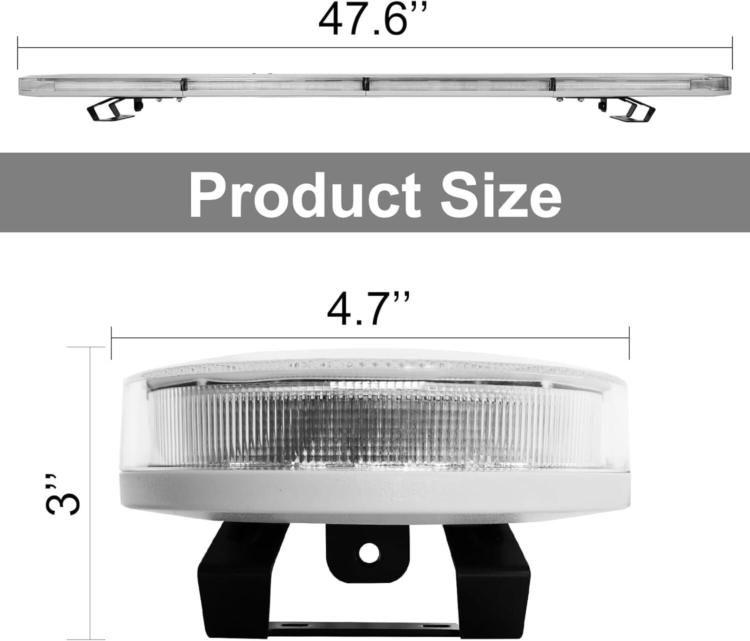 48" LED Emergency Strobe Light Bar with 29 Flash Modes - Waterproof & Durable