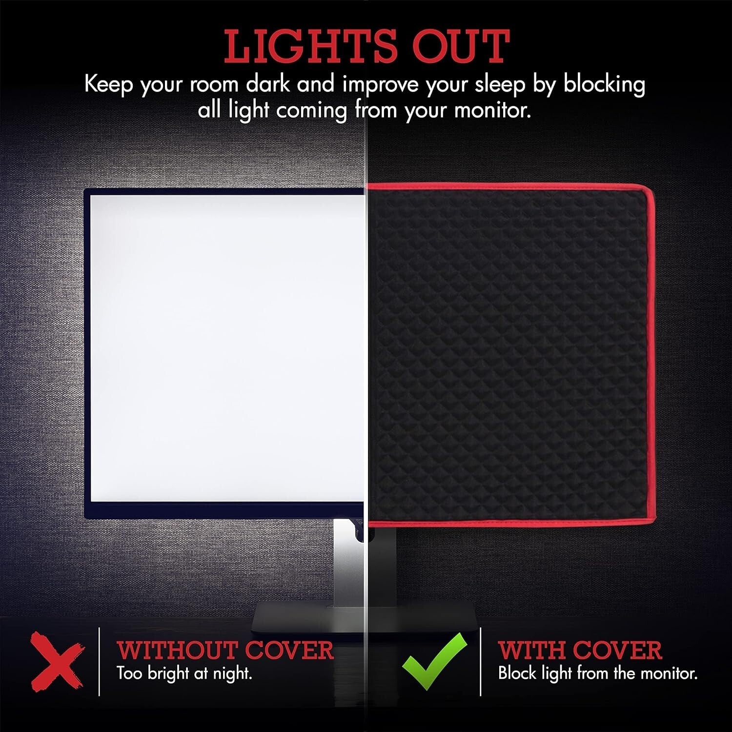 Stylish Red & Black 27-Inch Monitor Cover - Ultimate Protection for Gamers