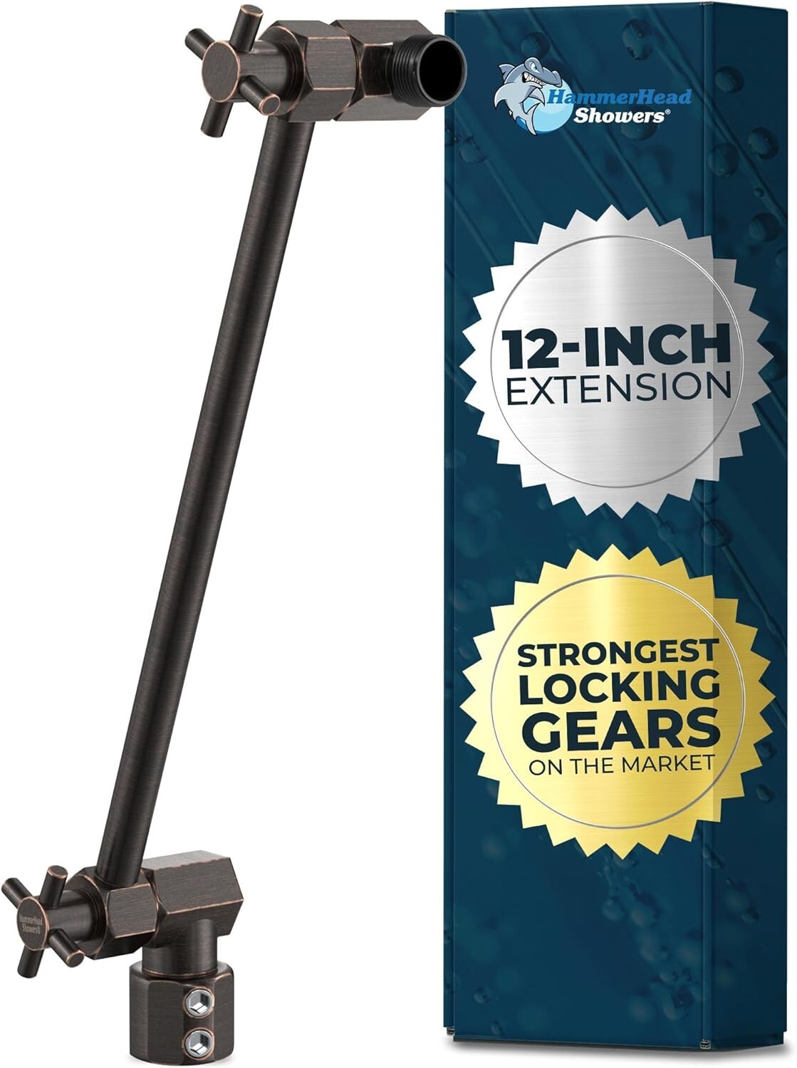 Elevate Your Shower Experience: 12-Inch Solid Brass Extension Arm in Bronze