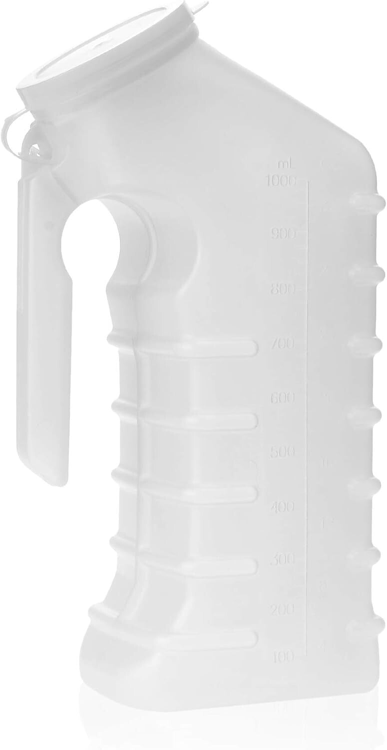 Translucent Portable Male Urinal with Graduated Scale – Easy Handling, 48 Count