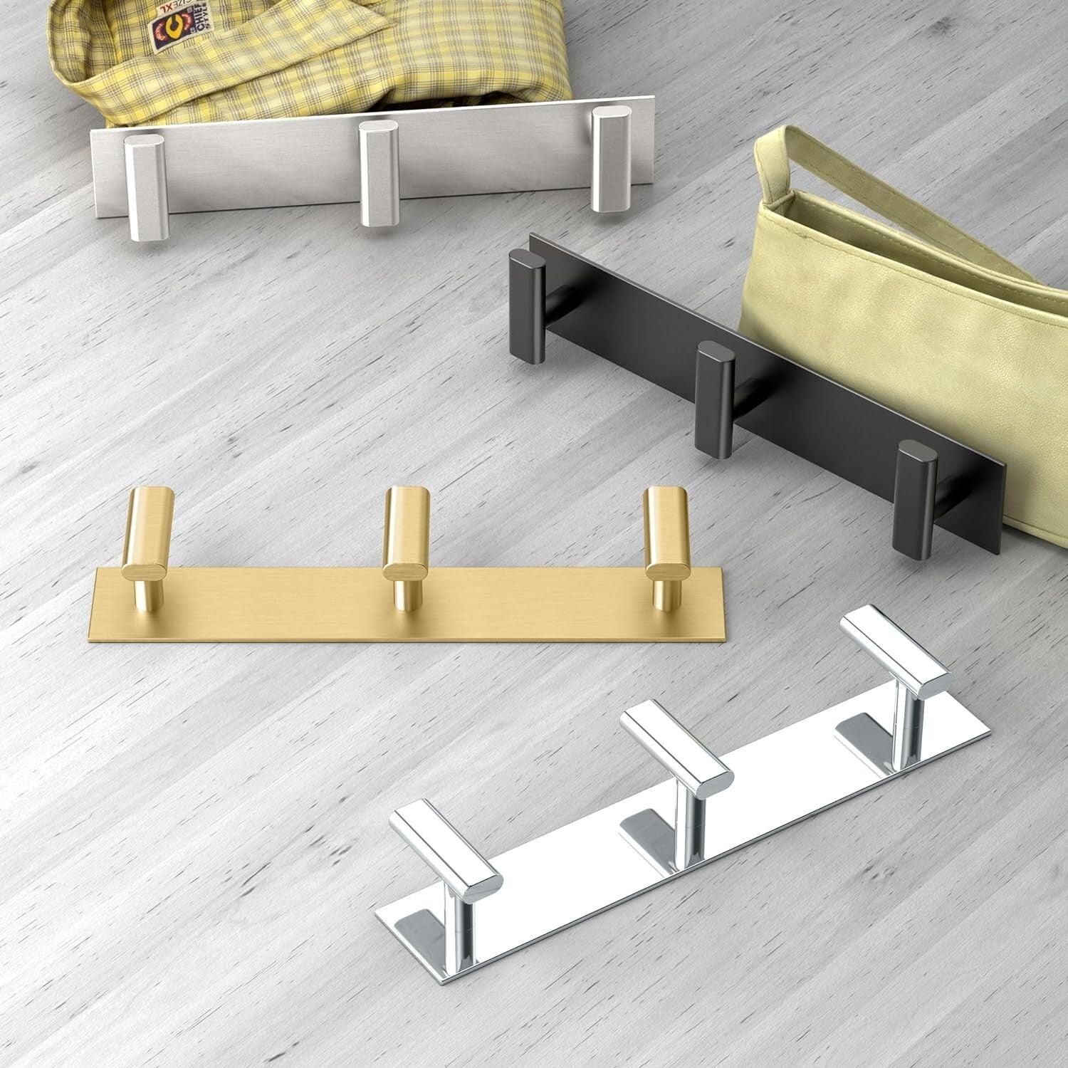 Durable Rust-Resistant Chrome Bathroom Hook - 11" Wall Mounted Triple Hooks