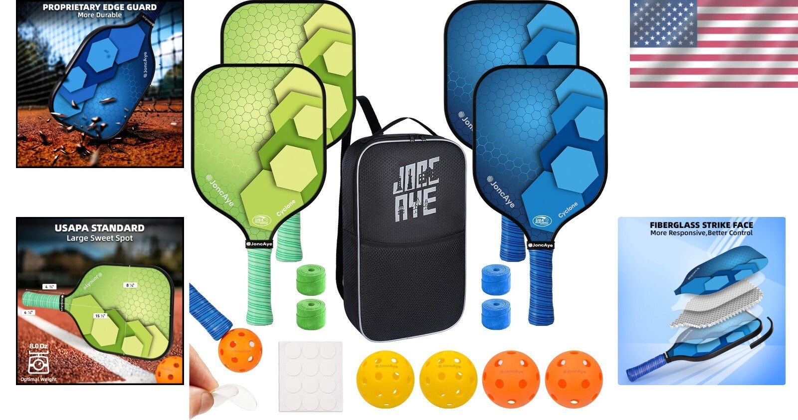 Beginner-Friendly Pickleball Equipment Set - USAPA Approved with Accessories