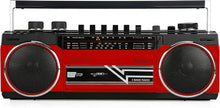 Load image into Gallery viewer, Portable Bluetooth Boombox - Retro Cassette Player, AM/FM Radio &amp; USB - Red