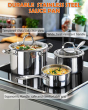 Load image into Gallery viewer, Elegant 1.5-Quart Stainless Steel Saucepan with Lid - Multi-Ply Clad Design