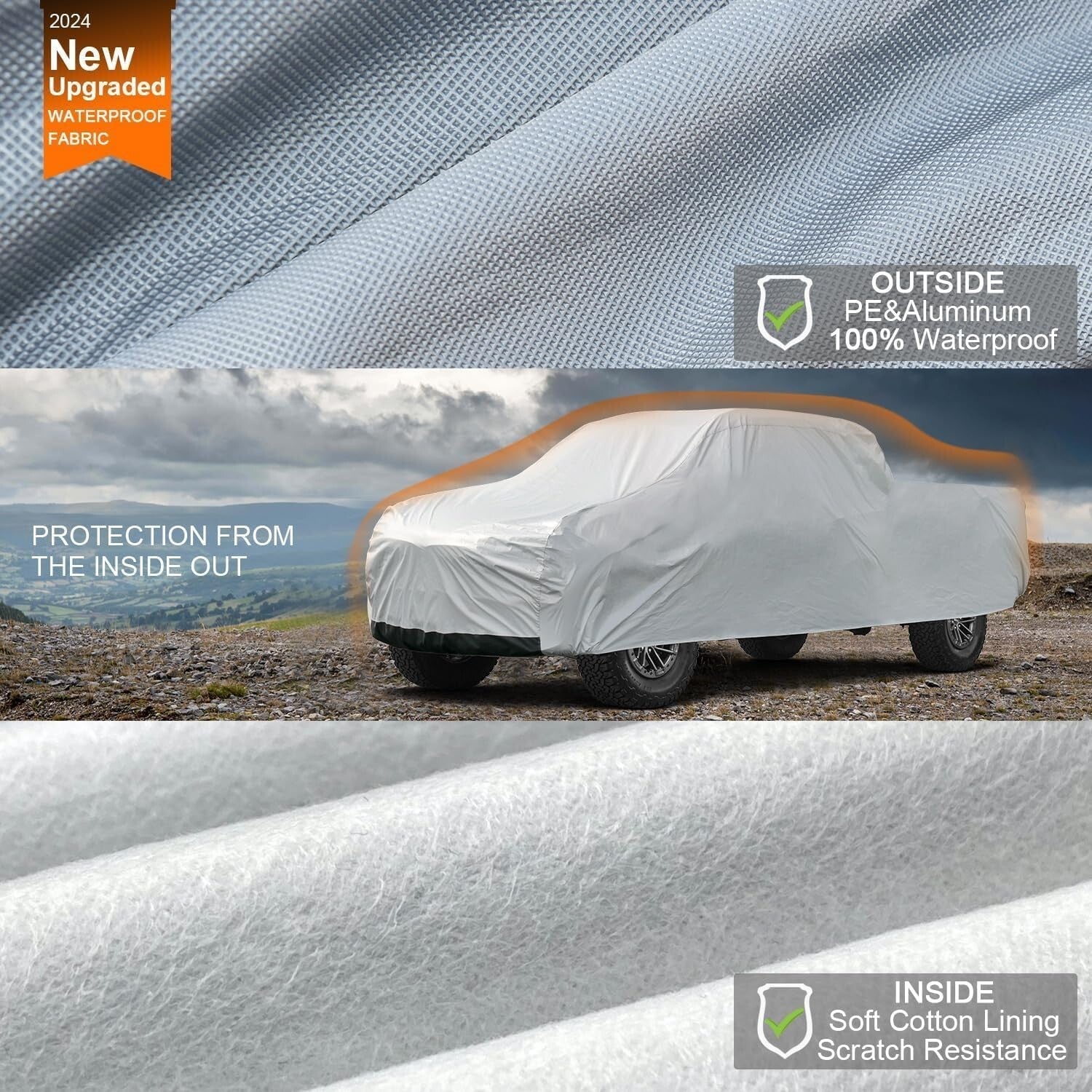 XXL 6-Layer Waterproof Truck Cover - All Weather Protection for Trucks Up to ...