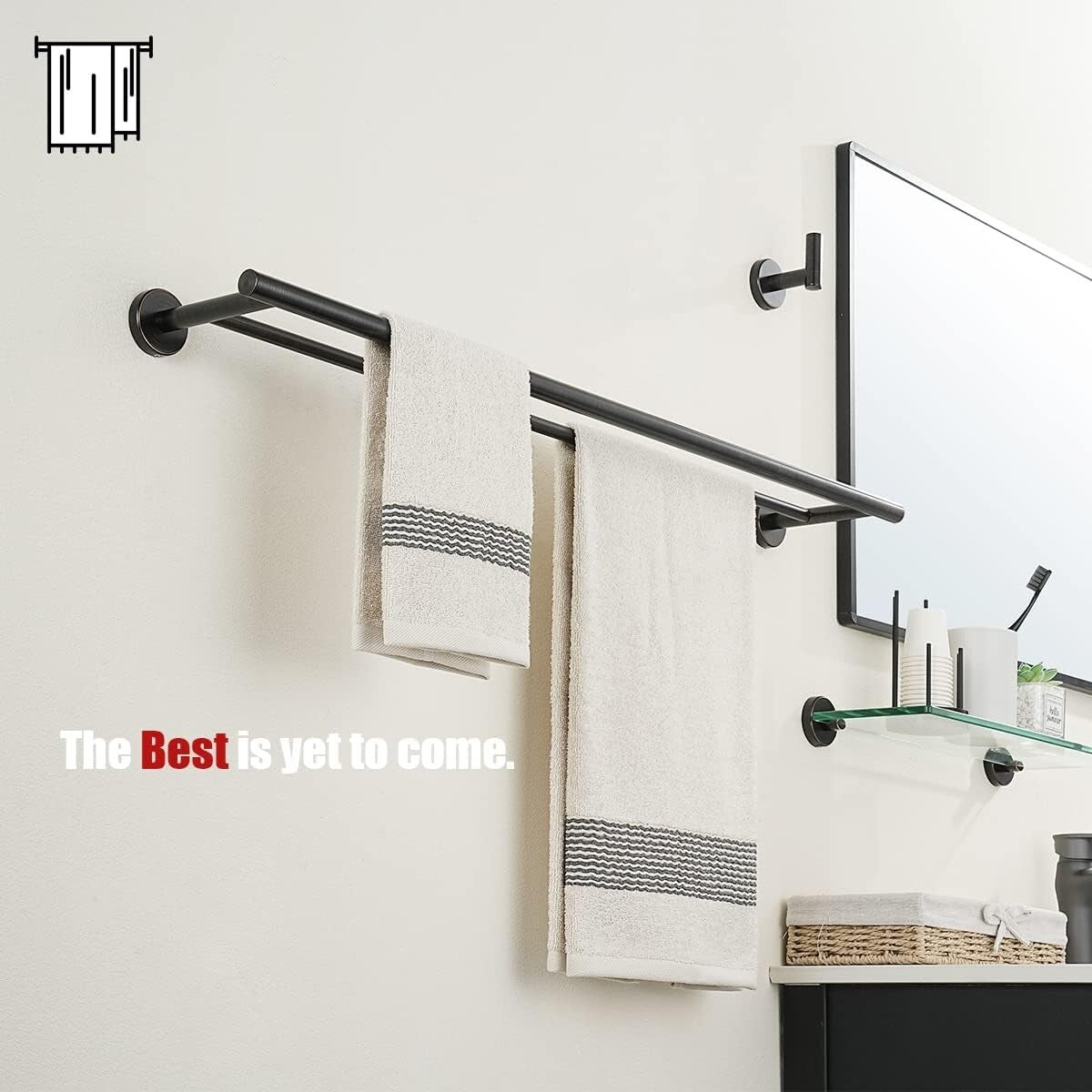Durable Oil Rubbed Bronze Towel Rack - 30 Inch Double Bar for Bath Organization