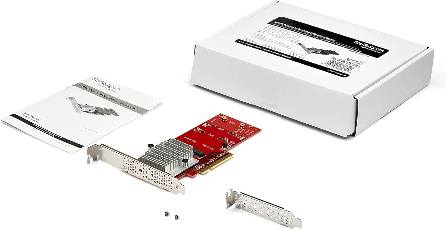 Dual M.2 PCIe SSD Adapter Card for Enhanced Storage - Mac & PC Compatible