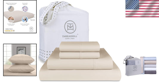 Lightweight King Bed Sheets Set | 300 Thread Count | Breathable Cotton Comfort
