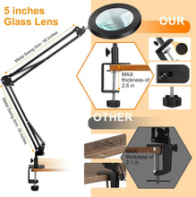 Load image into Gallery viewer, Hands-Free 10X Magnifying Glass with 3 Color Modes and Clamp for Detail Work