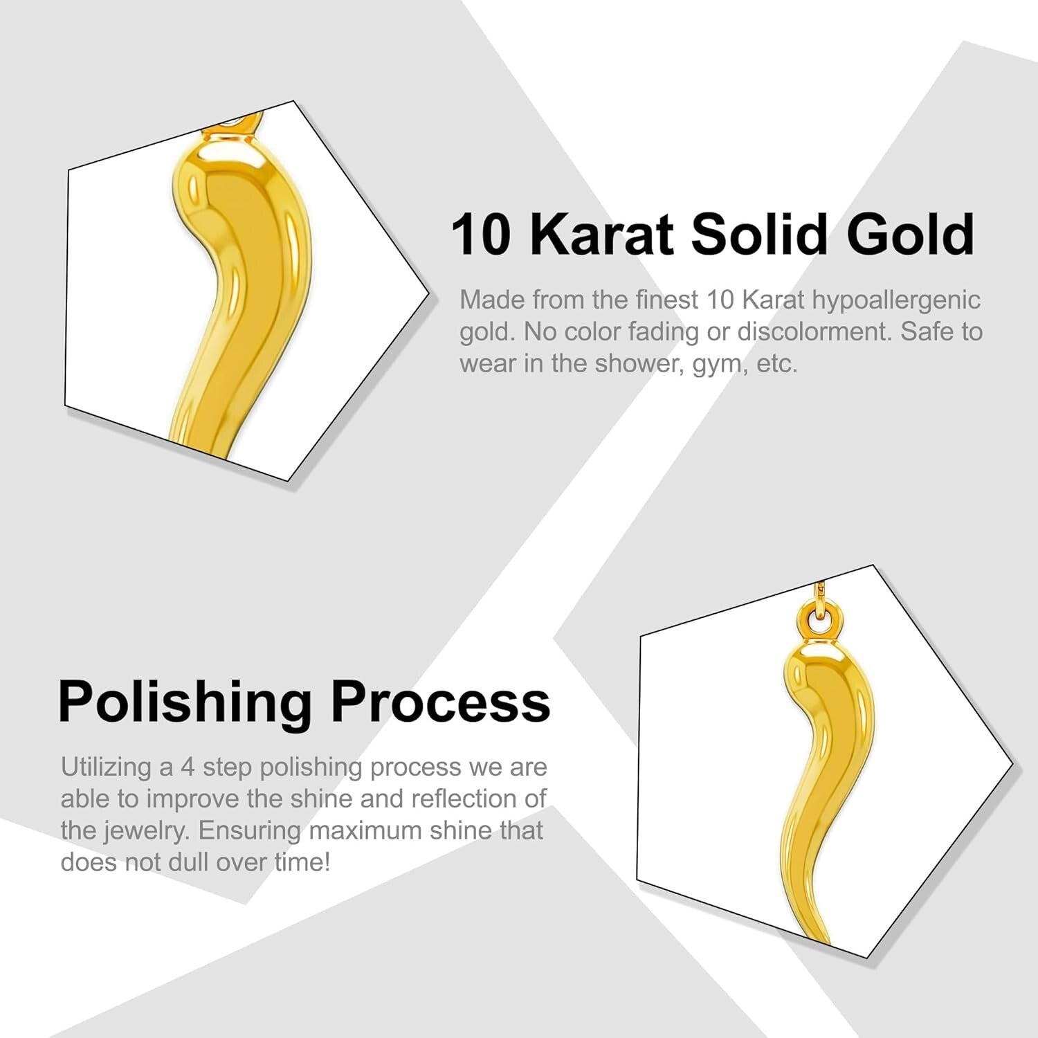 Luxury Italian Horn Pendant Necklace - 10K Gold, Gift-Ready, Adjustable Length