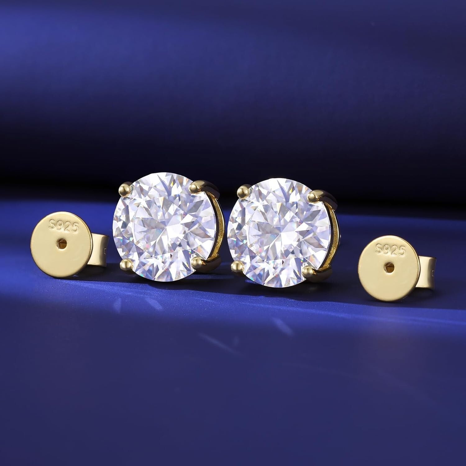 Elegant Moissanite Screw Back Earrings, 0.6ct to 8.0ct, Hypoallergenic Design