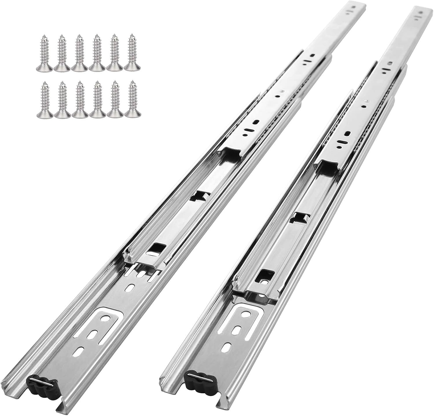 Durable 16 Inch Drawer Slides (10 Pairs) - Smooth Full Extension, Zinc Finish