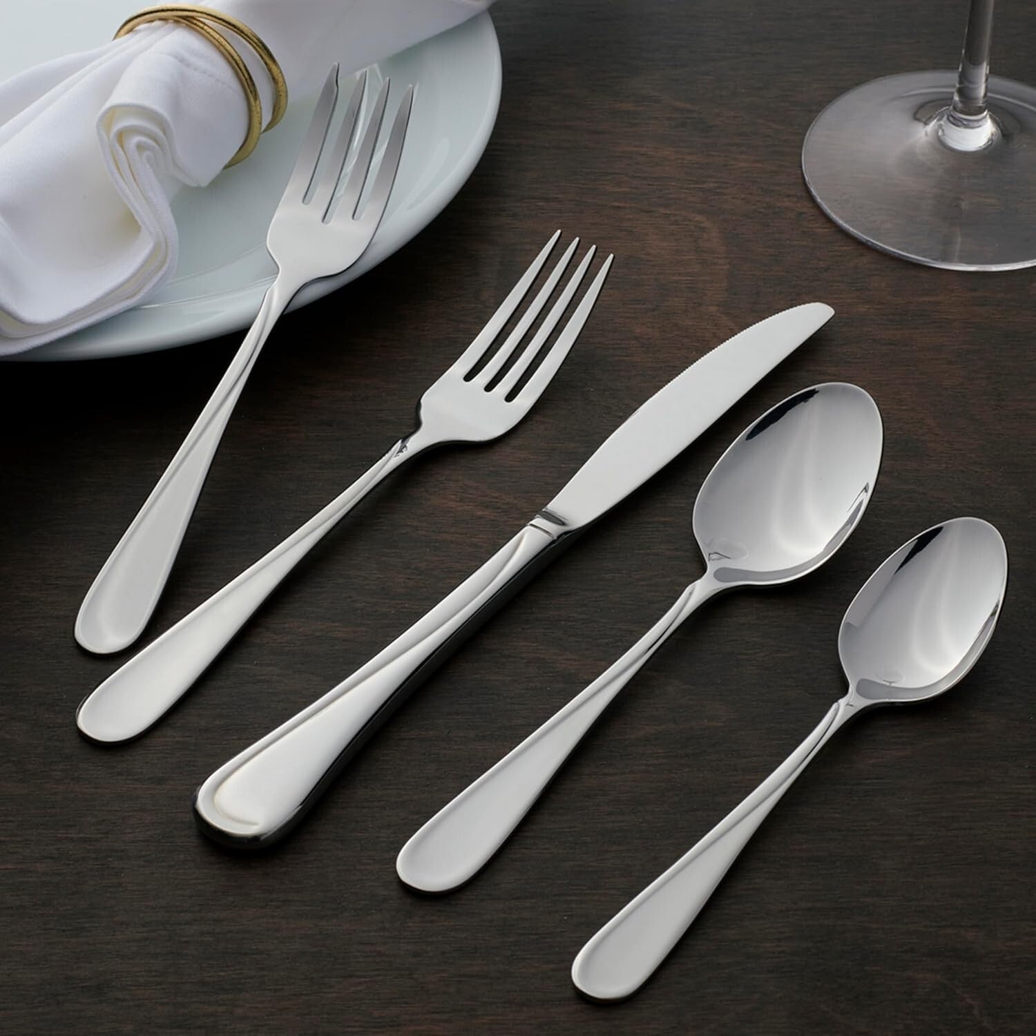 Elegant 45-Piece Stainless Steel Flatware Set - Service for 8 & Serving Utensils