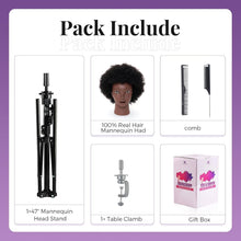 Load image into Gallery viewer, Versatile 10 Inch Mannequin Head for Braiding, Styling &amp; Hair Training Kits