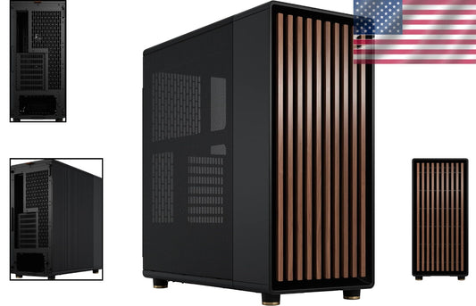 Luxurious Walnut Front Gaming PC Case with Mesh Ventilation & Customizable Space