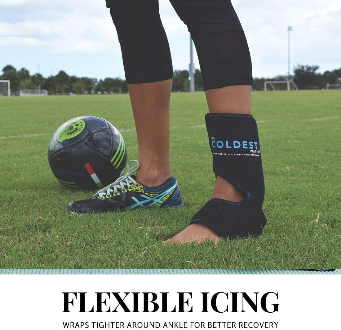 Cold Therapy Ankle Ice Wrap with 2 Gel Packs - Ideal for Injuries & Recovery