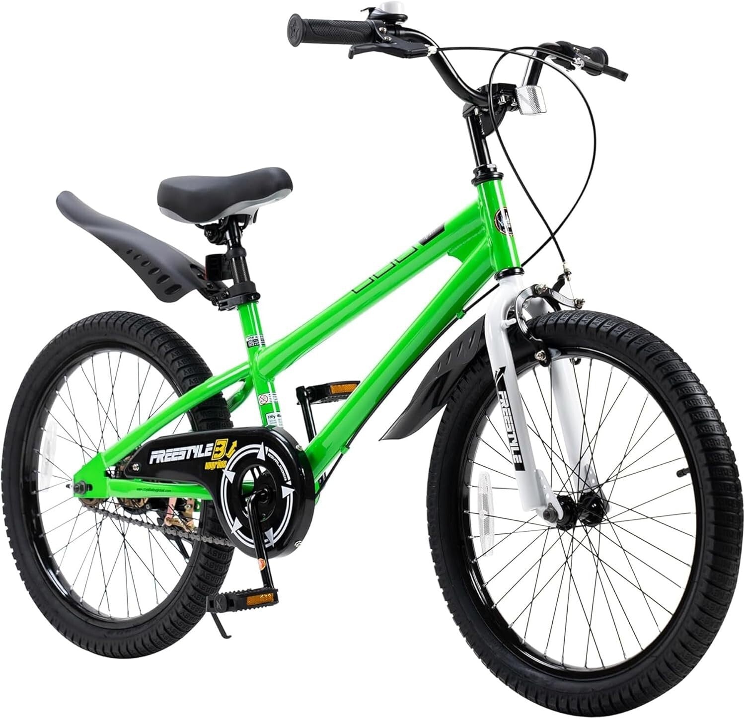 Bright Green Kids Bike 20 Inch with Kickstand & Fun Accessories for Ages 3-10