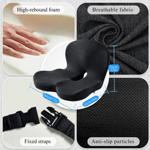 Load image into Gallery viewer, Adjustable Dark Gray Seat Cushion for Truck Drivers – Sciatica Relief &amp; Comfort