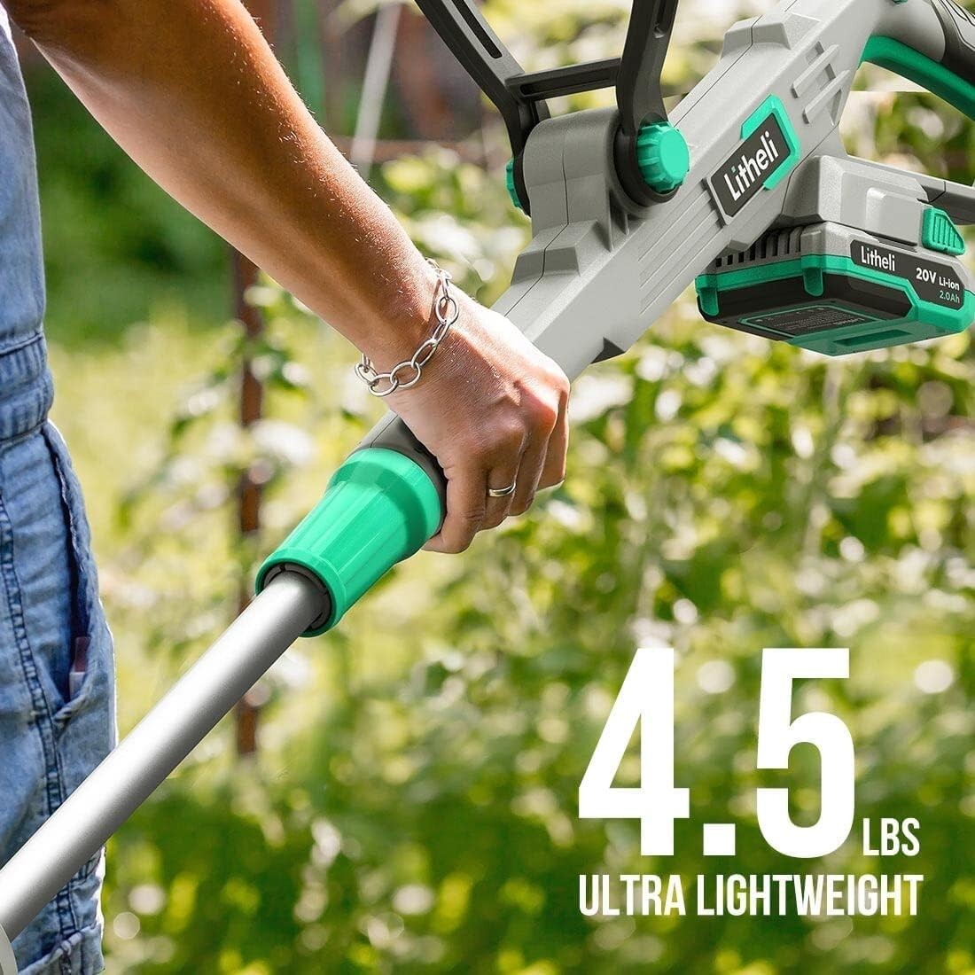 Lightweight 20V Cordless Edger/Trimmer with Tool-Free Telescopic Height Adjust