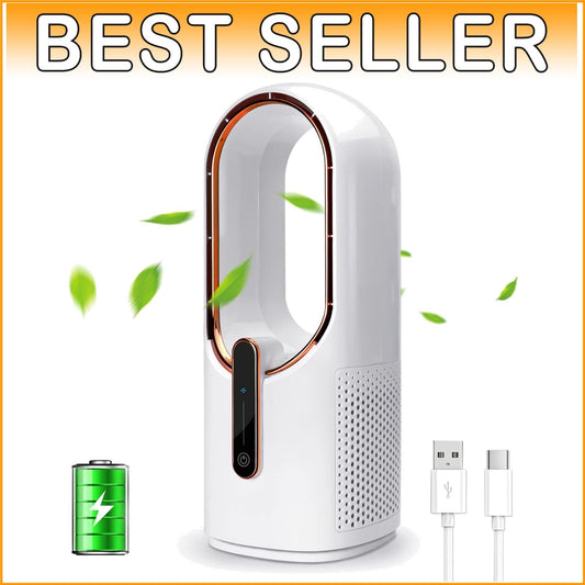 11.8 Inch Sleek Bladeless Portable Fan with Touch Control & 3 Speed Settings