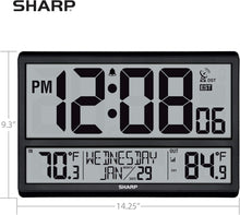Load image into Gallery viewer, Wireless Outdoor Sensor &amp; Easy-Read Atomic Clock - Battery Powered, 4" Display