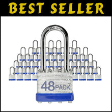 Load image into Gallery viewer, Durable Laminated Steel Padlocks 48 Pack - Perfect for Security &amp; Convenience