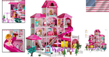 Load image into Gallery viewer, Creative 12-Room Dollhouse Playset with 2 Dolls &amp; Furniture - Ideal Kids Gift
