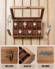 Load image into Gallery viewer, Luxury Watch Organizer Box with Large Glass Lid – 12 Slots for Elegance